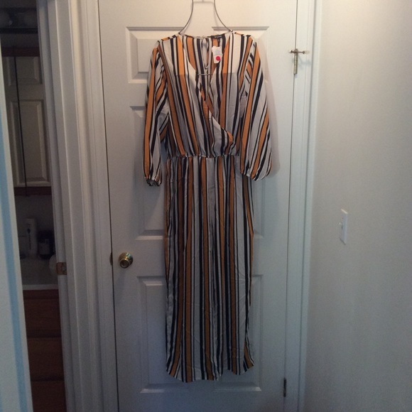 🎆HURRY🎆Cute! Candy Stripe Jumpsuit Cross-Top - Picture 4 of 6